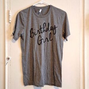 Birthday girl tee shirt gray basic tee